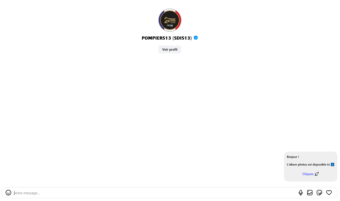 Capture d'écran du message privé de conversion envoyé automatiquement par DM Instagram